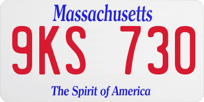 MA license plate 9KS730