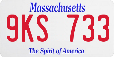 MA license plate 9KS733
