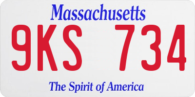 MA license plate 9KS734
