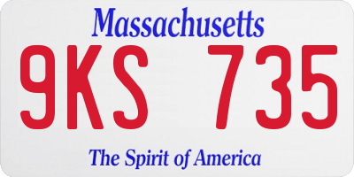 MA license plate 9KS735