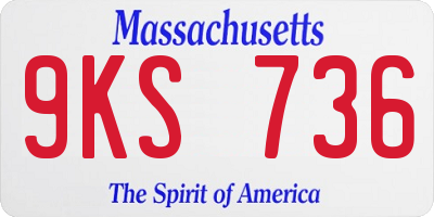 MA license plate 9KS736