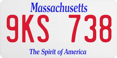 MA license plate 9KS738
