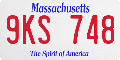 MA license plate 9KS748