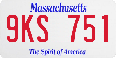 MA license plate 9KS751