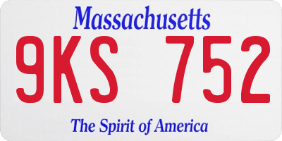 MA license plate 9KS752