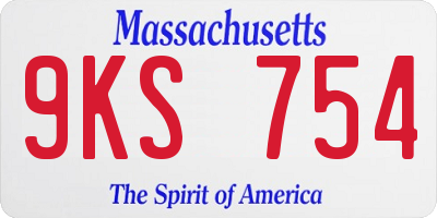 MA license plate 9KS754