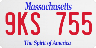 MA license plate 9KS755