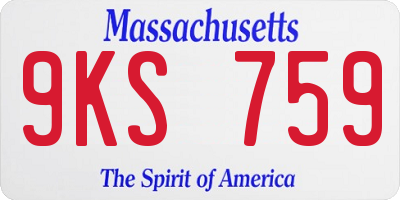 MA license plate 9KS759
