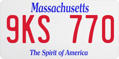 MA license plate 9KS770