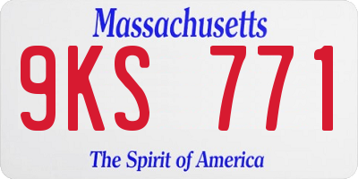 MA license plate 9KS771