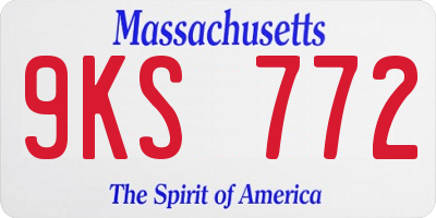 MA license plate 9KS772