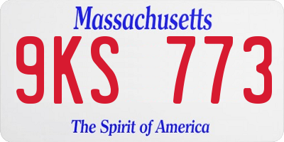 MA license plate 9KS773