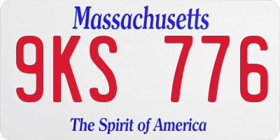 MA license plate 9KS776