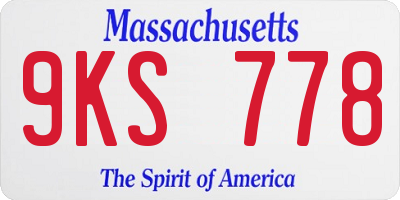 MA license plate 9KS778