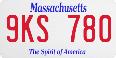 MA license plate 9KS780