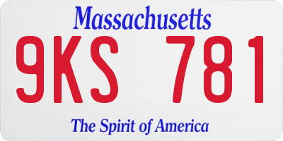 MA license plate 9KS781