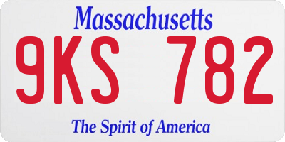 MA license plate 9KS782