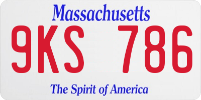MA license plate 9KS786
