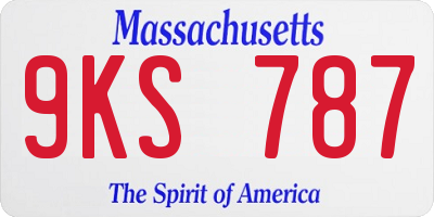 MA license plate 9KS787