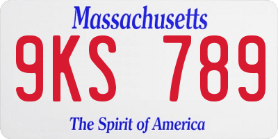 MA license plate 9KS789