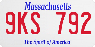 MA license plate 9KS792