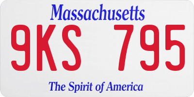 MA license plate 9KS795