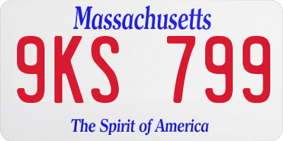 MA license plate 9KS799