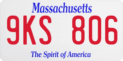 MA license plate 9KS806