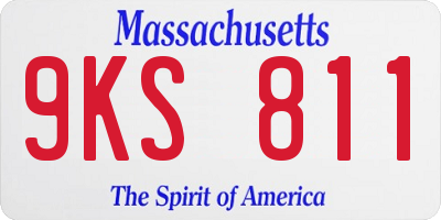 MA license plate 9KS811