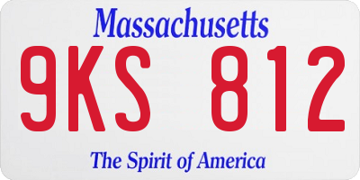MA license plate 9KS812