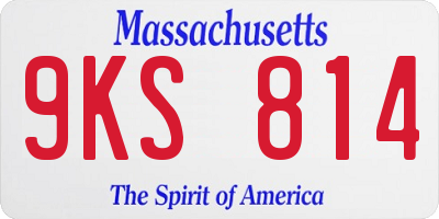MA license plate 9KS814