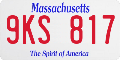 MA license plate 9KS817