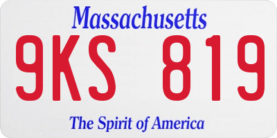 MA license plate 9KS819