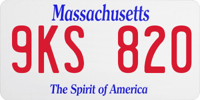 MA license plate 9KS820