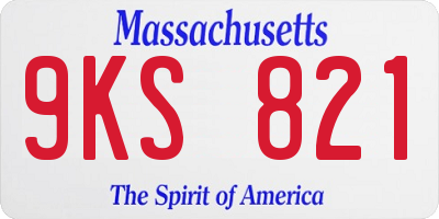MA license plate 9KS821