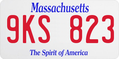 MA license plate 9KS823