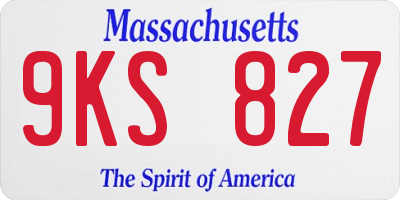 MA license plate 9KS827