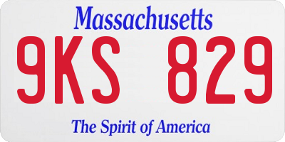 MA license plate 9KS829