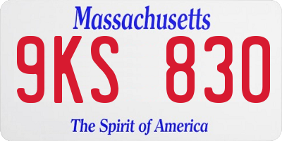 MA license plate 9KS830