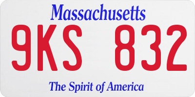 MA license plate 9KS832
