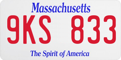 MA license plate 9KS833