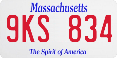 MA license plate 9KS834