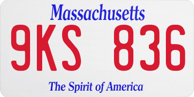 MA license plate 9KS836
