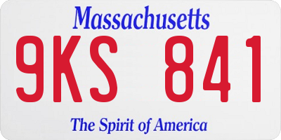 MA license plate 9KS841