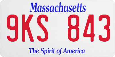 MA license plate 9KS843