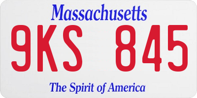 MA license plate 9KS845