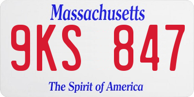 MA license plate 9KS847