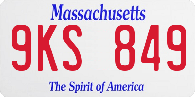MA license plate 9KS849