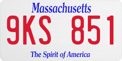 MA license plate 9KS851