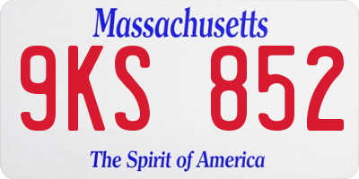 MA license plate 9KS852